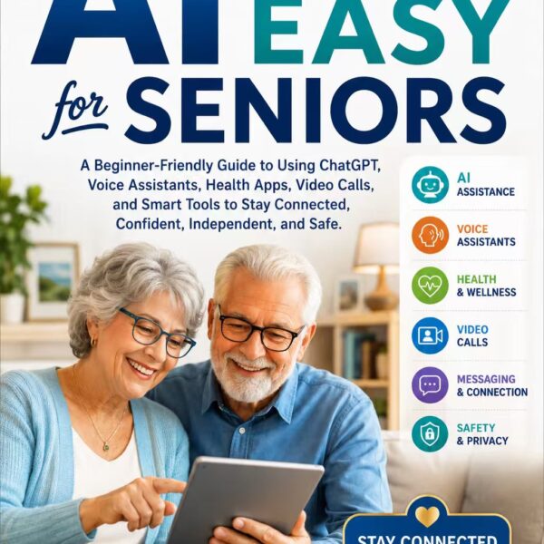 AI MADE SIMPLE FOR SENIORS Basic Benefits and Uses with ChatGPT, Claude, Alexa, Siri : Stay Connected, Independent & Safe - Master Health Apps, Video Calls, ... (AI For Everyone - Beginners to Tech)