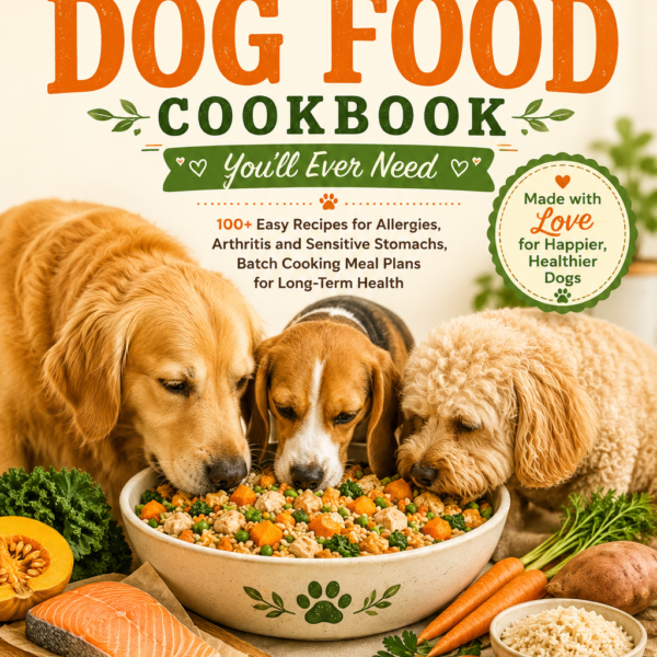 The Only Homemade Dog Food Cookbook You'll Ever Need: 100+ Easy Recipes for Allergies, Arthritis and Sensitive Stomachs, Batch Cooking Meal Plans for Long-Term Health