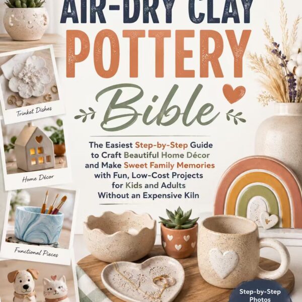 The All-in-One Air-Dry Clay Pottery Bible:The Easiest Step-by-Step Guide to Craft Beautiful Home Décor and Make Sweet Family Memories with Fun, Low-Cost Projects for Kids and Adults Without an Expensive Kiln