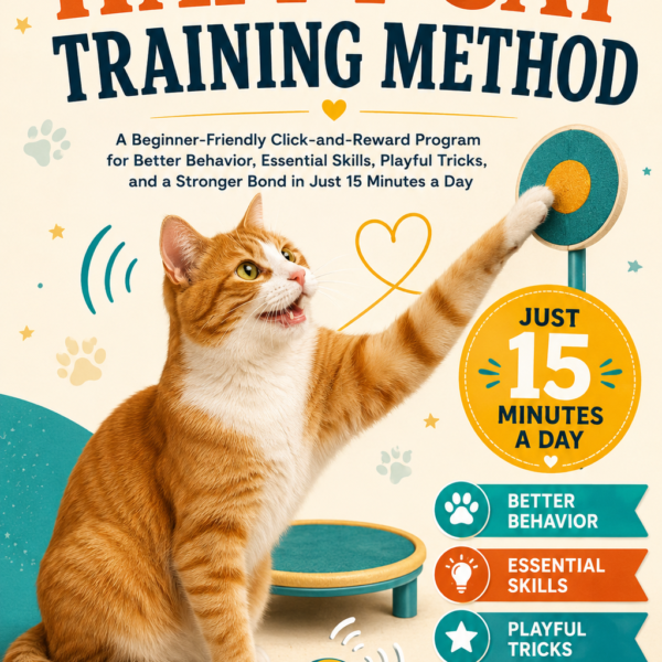 The Happy Cat Training Method：A Beginner-Friendly Click-and-Reward Program for Better Behavior, Essential Skills, Playful Tricks, and a Stronger Bond in Just 15 Minutes a Day