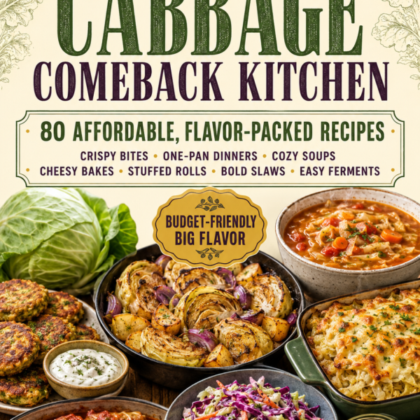 The Cabbage Comeback Kitchen 80 Affordable, Flavor-Packed Recipes for Crispy Bites, One-Pan Dinners, Cozy Soups, Cheesy Bakes, Stuffed Rolls, Bold Slaws, and Easy Ferments