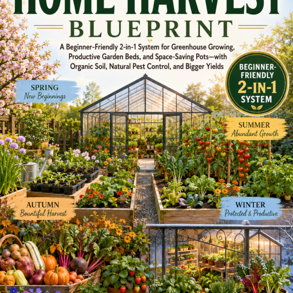 The Year-Round Home Harvest Blueprint: A Beginner-Friendly 2-in-1 System for Greenhouse Growing, Productive Garden Beds, and Space-Saving Pots-with Organic Soil, Natural Pest Control, and Bigger Yields