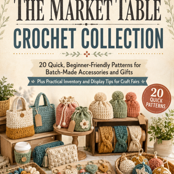 The Market Table Crochet Collection: 20 Quick, Beginner-Friendly Patterns for Batch-Made Accessories and Gifts, Plus Practical Inventory and Display Tips for Craft Fairs