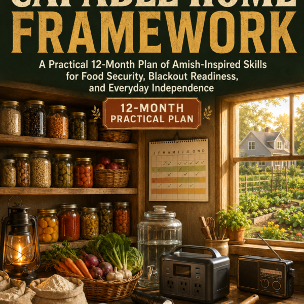 The Capable Home Framework: A Practical 12-Month Plan of Amish-Inspired Skills for Food Security, Blackout Readiness, and Everyday Independence—Without Leaving Modern Life