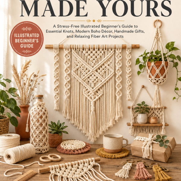 Macramé Made Yours: A Stress-Free Illustrated Beginner’s Guide to Essential Knots, Modern Boho Décor, Handmade Gifts, and Relaxing Fiber Art Projects