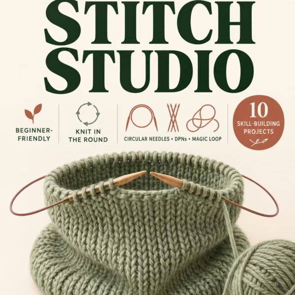 The Seamless Stitch Studio A Beginner-Friendly Guide to Knitting in the Round with Circular Needles, DPNs, Magic Loop, and 10 Skill-Building Projects